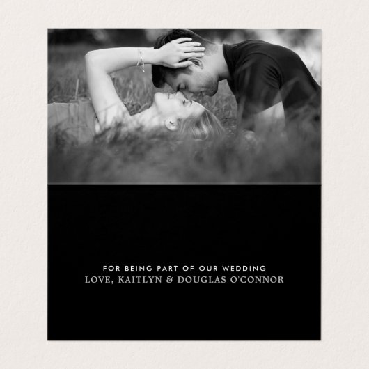 Modern Silver Foil Script Weddenschap Hartelijk da Visitekaartje (Binnenkant ongevouwen)