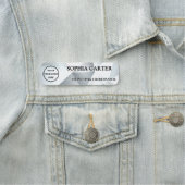 Modern Silver Geometric Name Badge Custom (In situ)