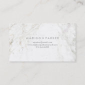 Modern Silver Geometric op White Marble Visitekaartje (Achterkant)