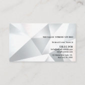 Modern Silver Geometric Visitekaartje (Achterkant)