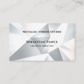 Modern Silver Geometric Visitekaartje (Voorkant)