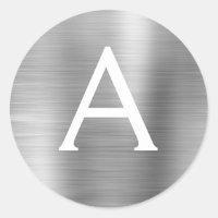 Modern Silver Girly Metallic Monogram