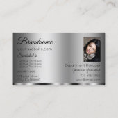 Modern Silver Glamoureus met fotoprofessional Visitekaartje (Achterkant)
