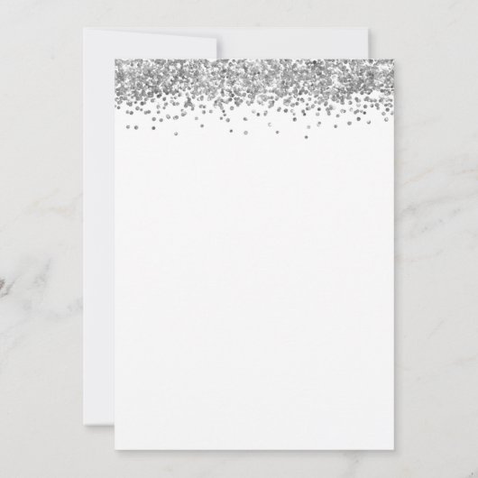 Modern Silver Glitter 2024 Afstuderen Invitation Kaart (Achterkant)