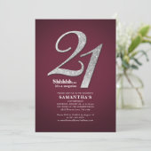 Modern Silver Glitter 21st Surprise Birthday Kaart (Staand voorkant)