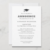 Modern Silver Glitter AFSTUDEERDER Pet Gewonnen Af Aankondiging (Achterkant)