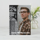 Modern Silver Glitter AFSTUDEERDER Pet Gewonnen Af Kaart (Staand voorkant)