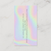 Modern Silver Glitter Bokeh, Guitar, Holographic Visitekaartje (Achterkant)