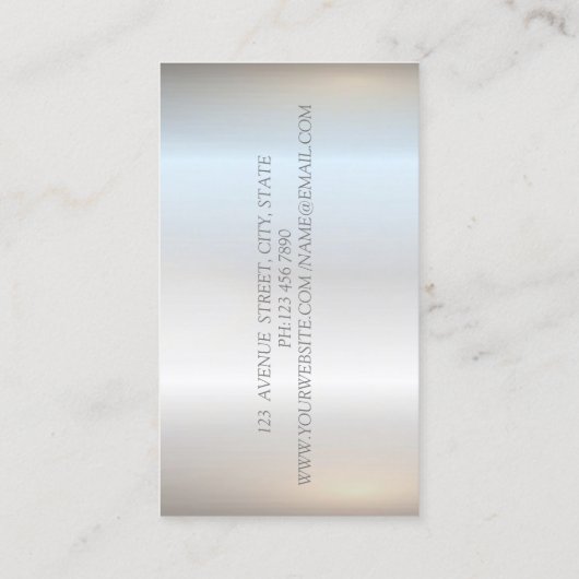 Modern Silver Glitter Bokeh, Guitar Visitekaartje (Achterkant)