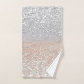 Modern Silver Glitter Bokeh Ombre Bad Handdoek (Handdoek)