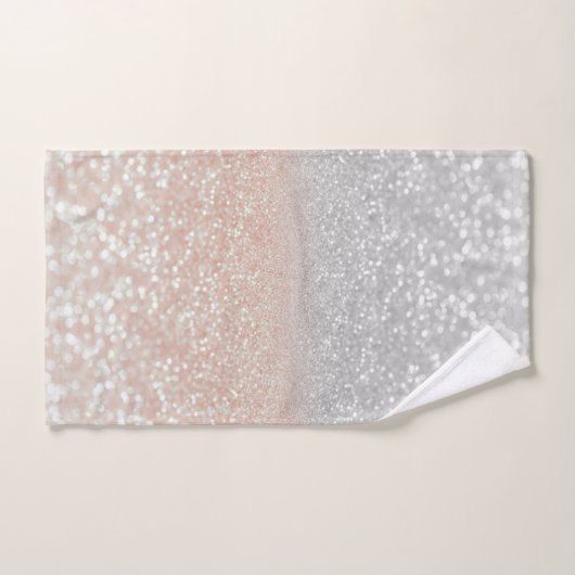 Modern Silver Glitter Bokeh Ombre Bad Handdoek (Handdoek)