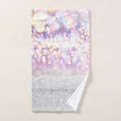 Modern Silver Glitter Bokeh Rainbow Bad Handdoek (Handdoek)