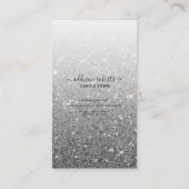 Modern Silver Glitter Candle Care Visitekaartje (Achterkant)