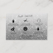 Modern Silver Glitter Candle Care Visitekaartje (Voorkant)