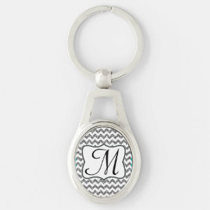 Modern Silver Glitter Chevron Zig Zag Sleutelhange Sleutelhanger