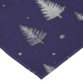 Modern Silver Glitter Christmas trees on blue Tafelkleed (Gekanteld)