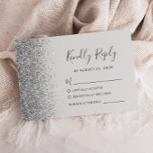 Modern Silver Glitter Edge Bord Grijs RSVP Kaartje