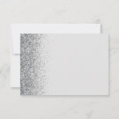 Modern Silver Glitter Edge Bord Grijs RSVP Kaartje (Achterkant)