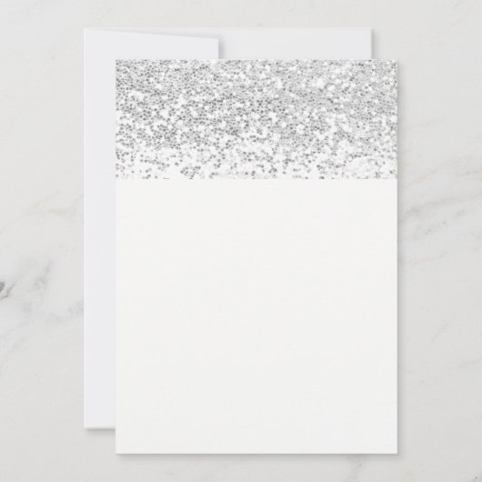 Modern Silver Glitter Elegant Sunflower Wedding Kaart (Achterkant)