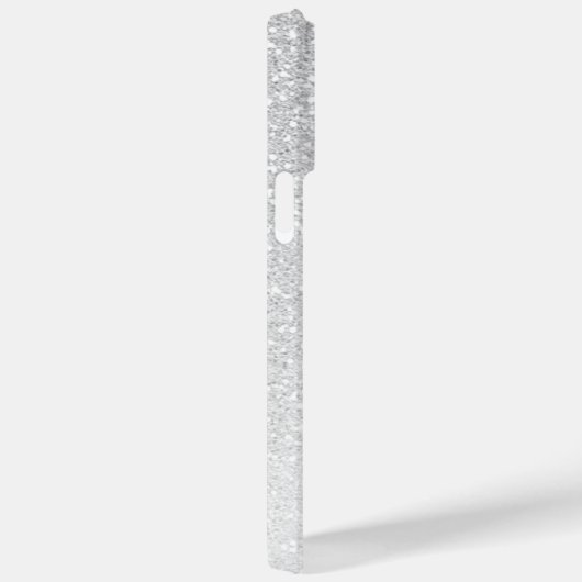 Modern Silver Glitter Girly Chic Persoonlijke naam Case-Mate iPhone Case (Achterkant / Rechts)