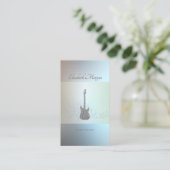 Modern, Silver Glitter Guitar, muziekleraar Visitekaartje (Staand voorkant)