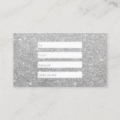 Modern Silver Glitter Hair Makeup Cadeaucertificaa Kortingskaartje (Achterkant)