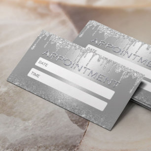 Modern Silver Glitter leidt Salon Spa Benoeming Afsprakenkaartje
