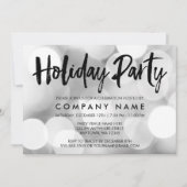Modern Silver Glitter Liight Holiday Party Kaart (Voorkant)