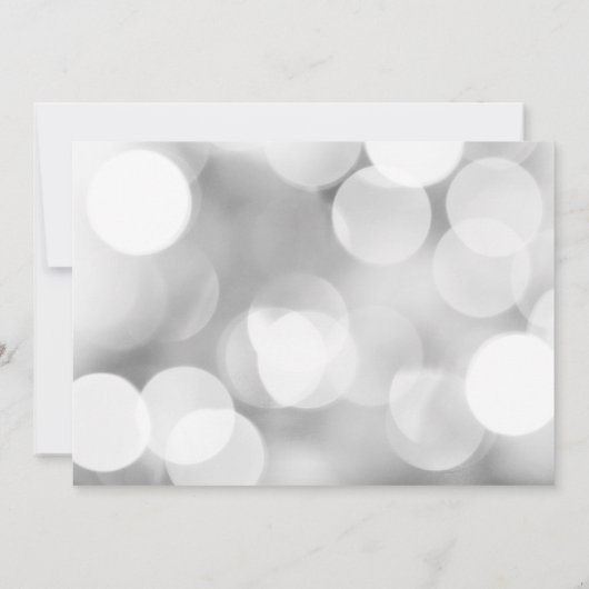 Modern Silver Glitter Liight Holiday Party Kaart (Achterkant)