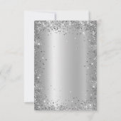Modern Silver Glitter Metallic Folie 18e Verjaarda Kaart (Achterkant)