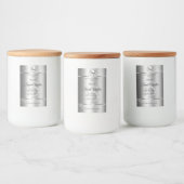 Modern Silver Glitter Monogram Product Labels Logo Voedselcontainer Etiket (Flessen)
