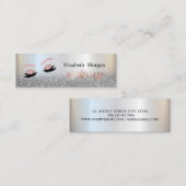 Modern Silver Glitter Ombre Elegant Faux Lashes Mini Visitekaartje (Voorkant / Achterkant)