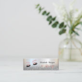 Modern Silver Glitter Ombre Elegant Faux Lashes Mini Visitekaartje (Staand voorkant)