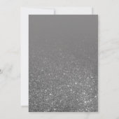 Modern Silver Glitter Ombre Girly Foto Afstuderen Aankondiging (Achterkant)