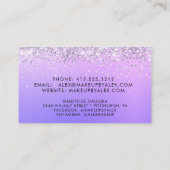 Modern Silver Glitter Ombre make up Artist Visitekaartje (Achterkant)