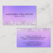 Modern Silver Glitter Ombre make up Artist Visitekaartje (Voorkant / Achterkant)