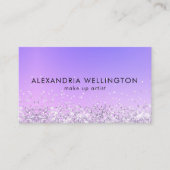 Modern Silver Glitter Ombre make up Artist Visitekaartje (Voorkant)