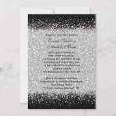 Modern Silver Glitter op Black Kaart (Achterkant)