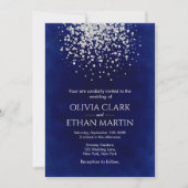 Modern Silver Glitter over Royal Blue Kaart (Voorkant)
