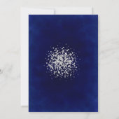 Modern Silver Glitter over Royal Blue Kaart (Achterkant)