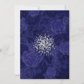 Modern Silver Glitter over Royal Blue Rozen Save The Date (Achterkant)