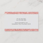 Modern Silver Glitter Pink Monogram Beauty Salon Visitekaartje (Achterkant)