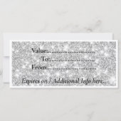Modern Silver Glitter Salon Gift Note Card (Achterkant)