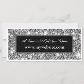 Modern Silver Glitter Salon Gift Note Card (Voorkant)