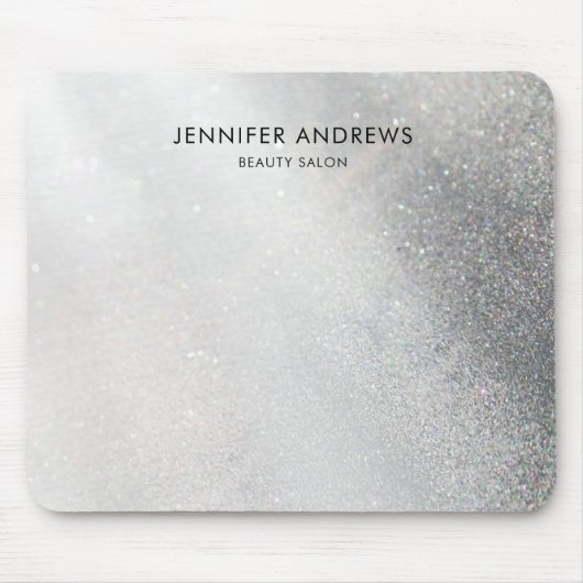 Modern Silver Glitter Salon Muismat (Voorkant)
