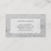 Modern Silver Glitter Salon Visitekaartje (Achterkant)