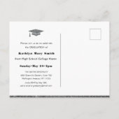 Modern Silver Glitter Script Chic Photo Afstuderen Uitnodiging Briefkaart (Achterkant)