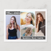 Modern Silver Glitter Script Chic Photo Afstuderen Uitnodiging Briefkaart (Voorkant)