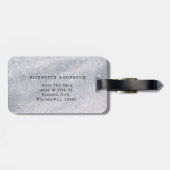 Modern Silver Glitter Script Naam Bagagelabel (Achterkant horizontaal)