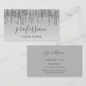 Modern Silver Glitter Sparkle Hair Makeup Visitekaartje (Voorkant / Achterkant)